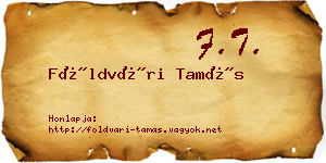 Földvári Tamás névjegykártya